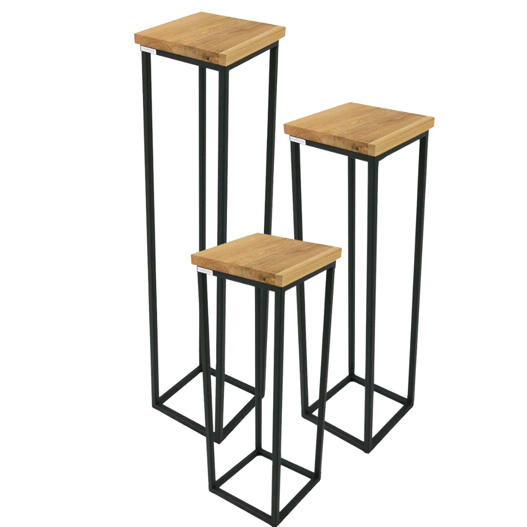 holz4home® Blumenständer Dekoständer Eiche Natur geölt | 50 cm