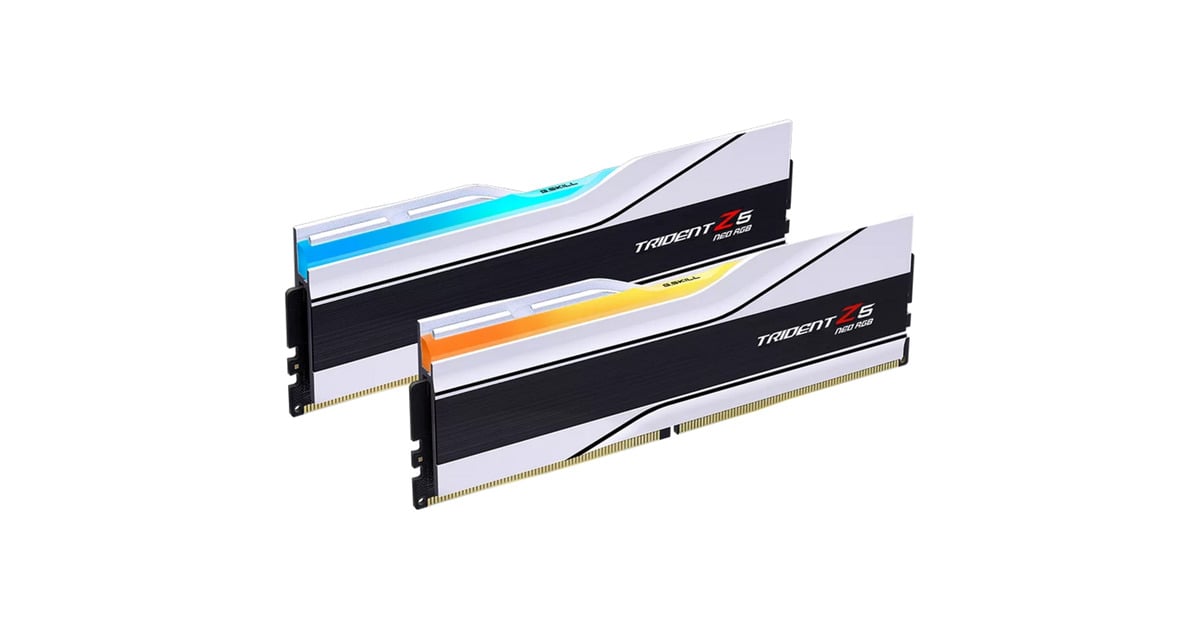 G.Skill64 GB DDR5-6000 Kit werkgeheugen  (Wit, F5-6000J2636H32GX2-TZ5NRW, Trident Z5 Neo RGB, EXPO)