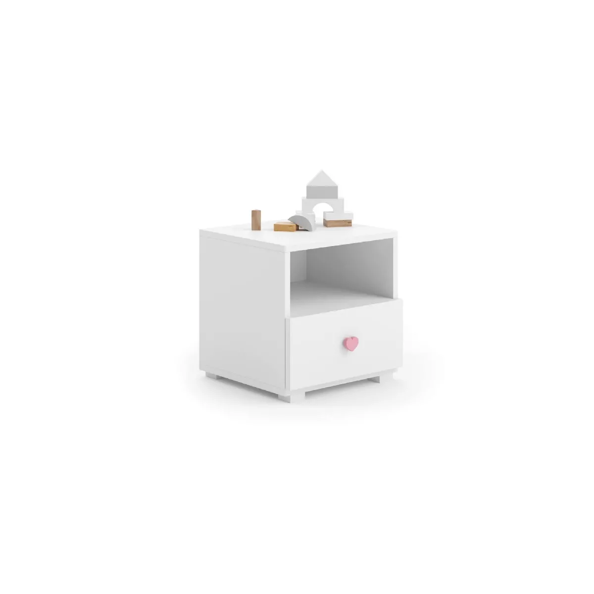 Alter Table de Chevet Moderne - Blanc Rose