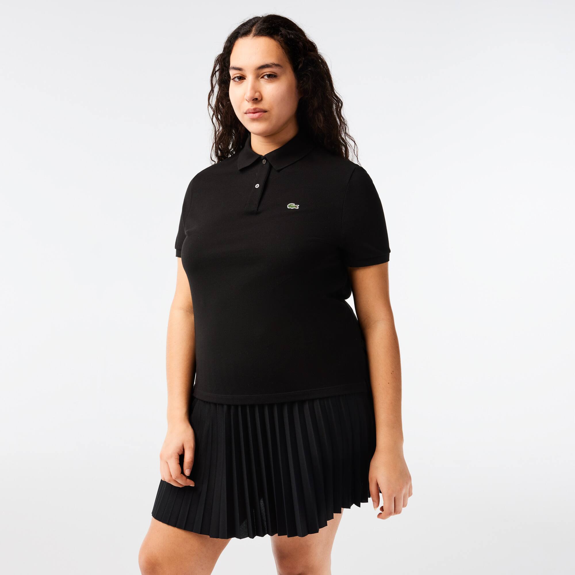 LACOSTE Regular Fit Damen-Poloshirt aus weichem Petit Piqué Kurze Ärmel - Schwarz - Lacoste - Damen