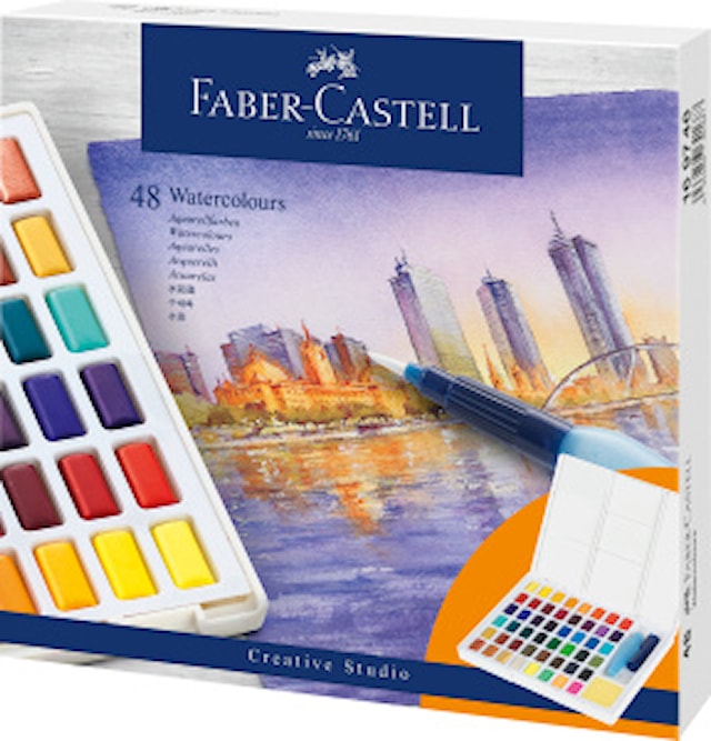 Akvarellfarger Creative Studio Skrin med 48 farger Faber-Castell
