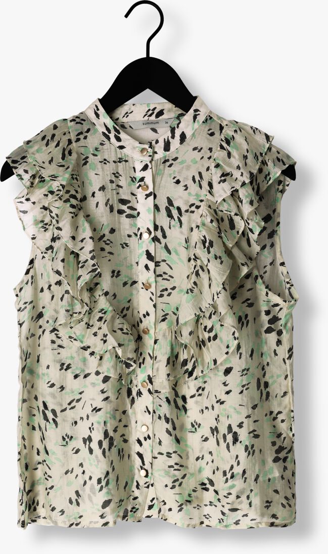 SUMMUM mint summum top blouse green spot print sleeveless