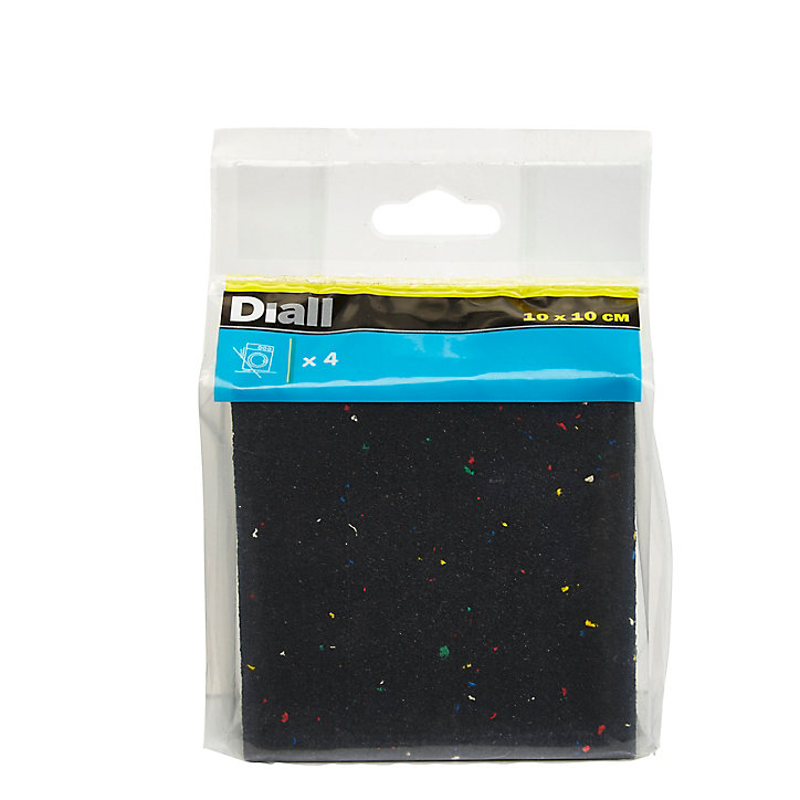 Carré mousse Diall 10 x 10 x 1,5 cm x4, noir
