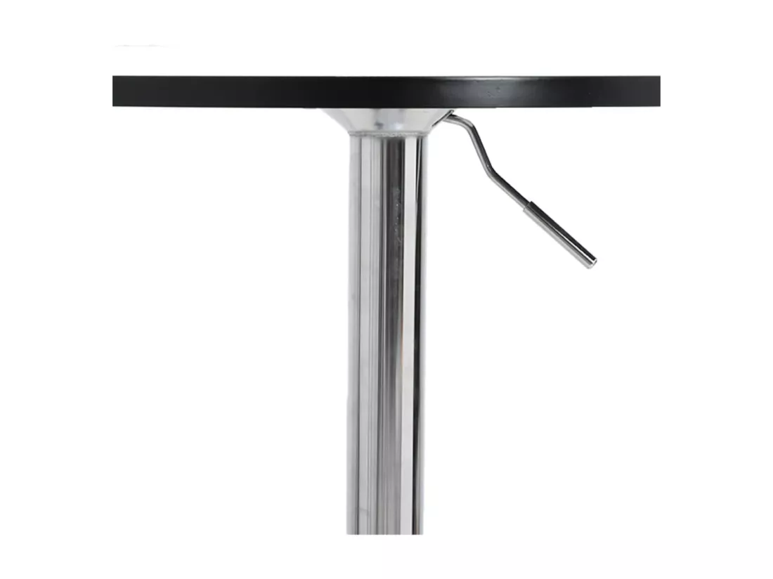Table de bar noir 50x50x90 cm bois d'ingénierie et acier chromé