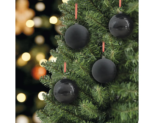 Lafiora kerstboomballen, verpakking van 36, Ø 6 cm, zwart