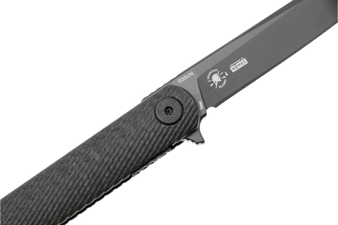 Spartan Blades Nemec Folder SFBL12CF Black PVD CPM S35VN, Carbon Fiber, zakmes, Ondřej Němec design