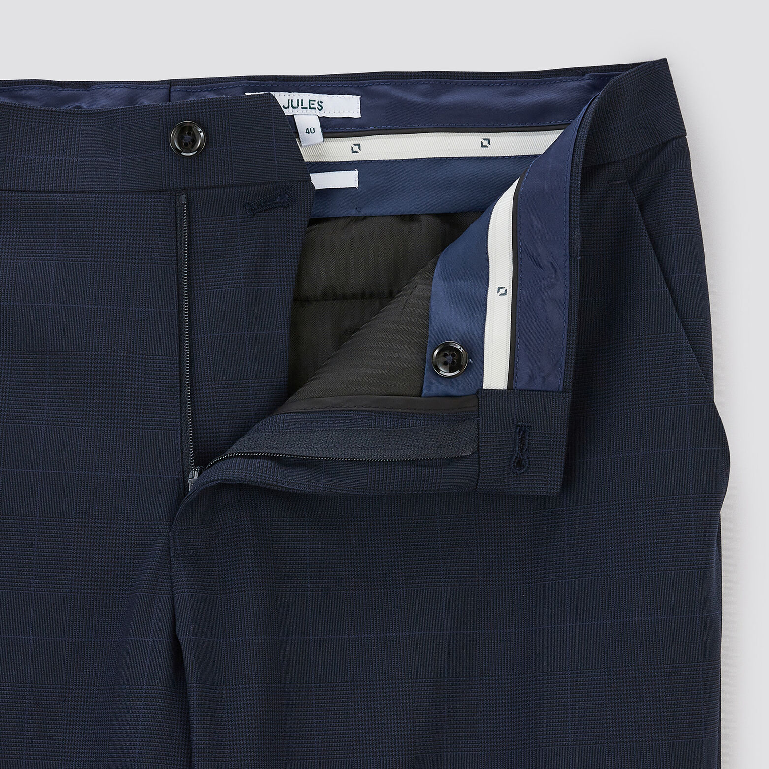 Pantalon de costume slim à carreaux Bleu