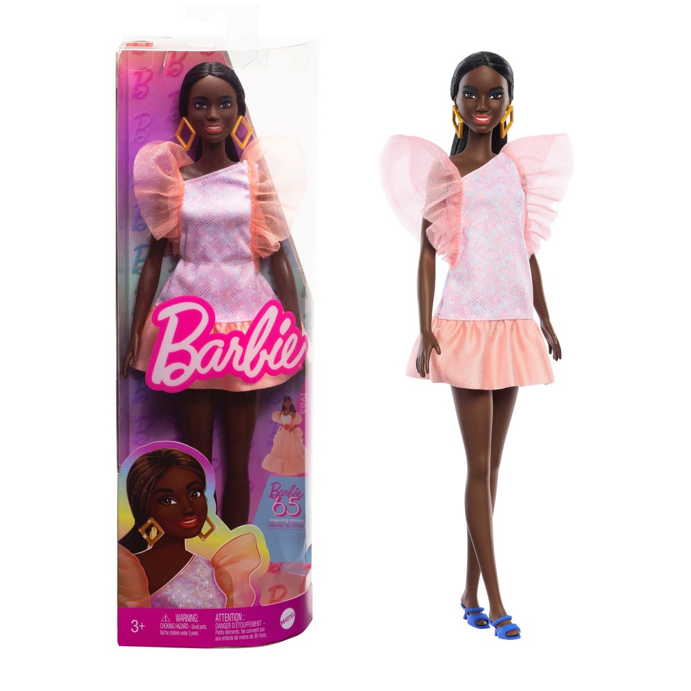 Barbie Fashionistas Puppe im Kleid mit Pfirsich- und Sahne