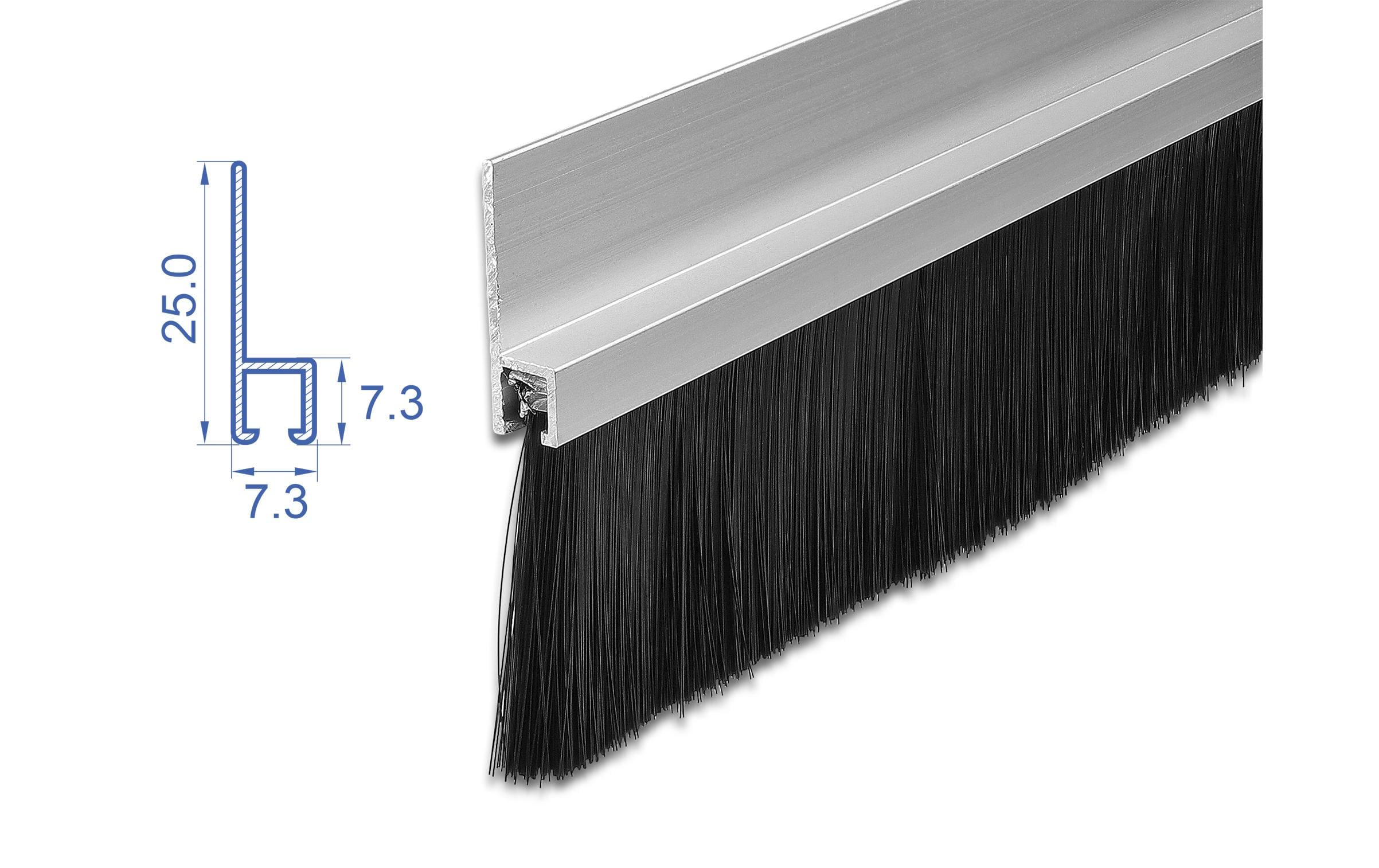 Türdichtschiene Alu-Profil Gerade, 1 m x 40 mmDelock Bürstenstreifen 40 mm mit Alu-Profil gerade – Länge 1 m
