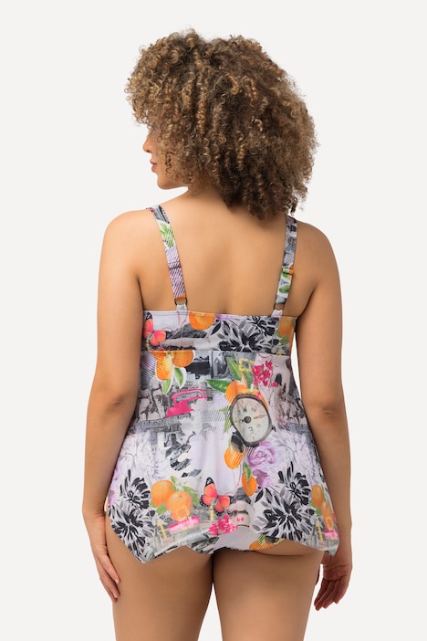 Tankini, Uhren, Zipfelsaum, Softcups, Träger verstellbar