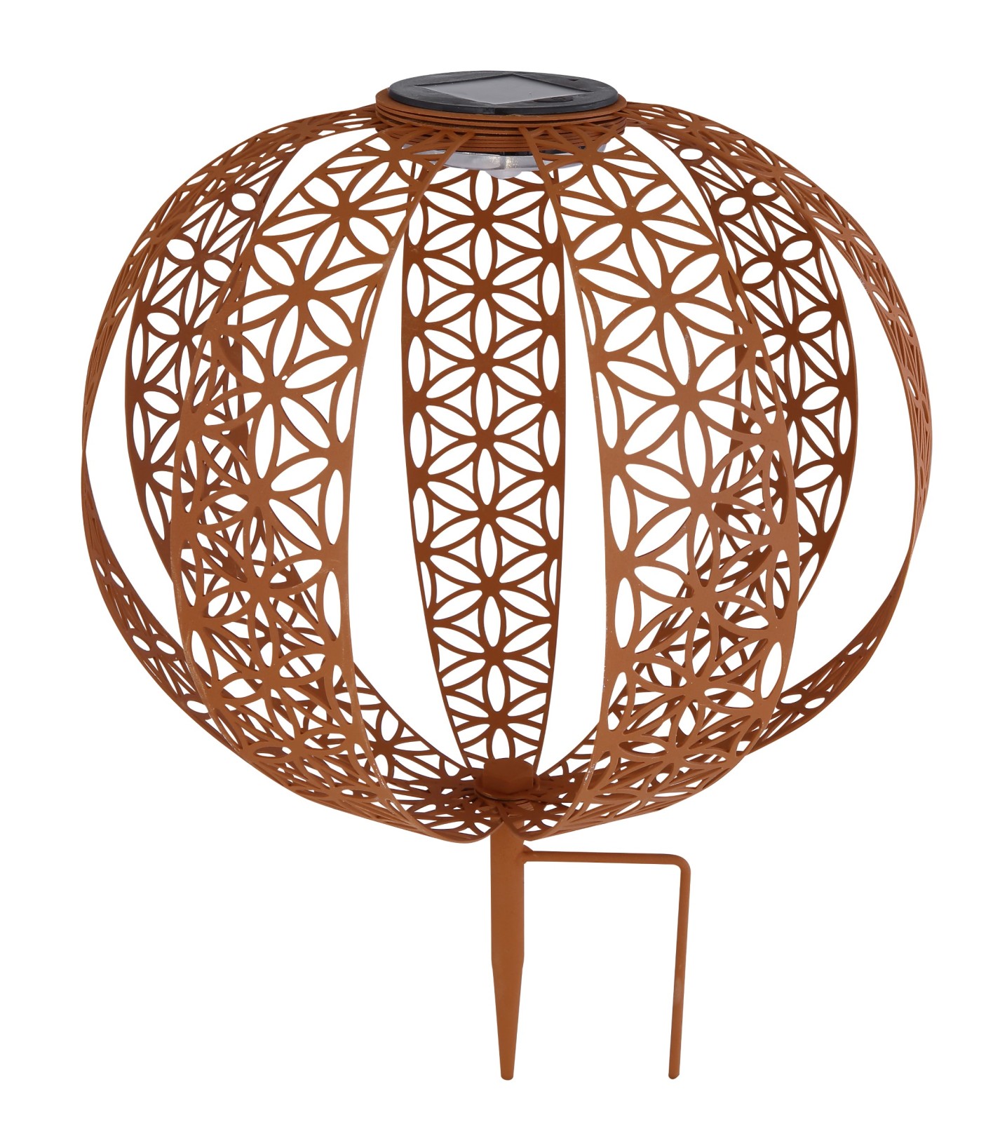 LED-Solarleuchte - rostfarbe antik - Ø 30 cm