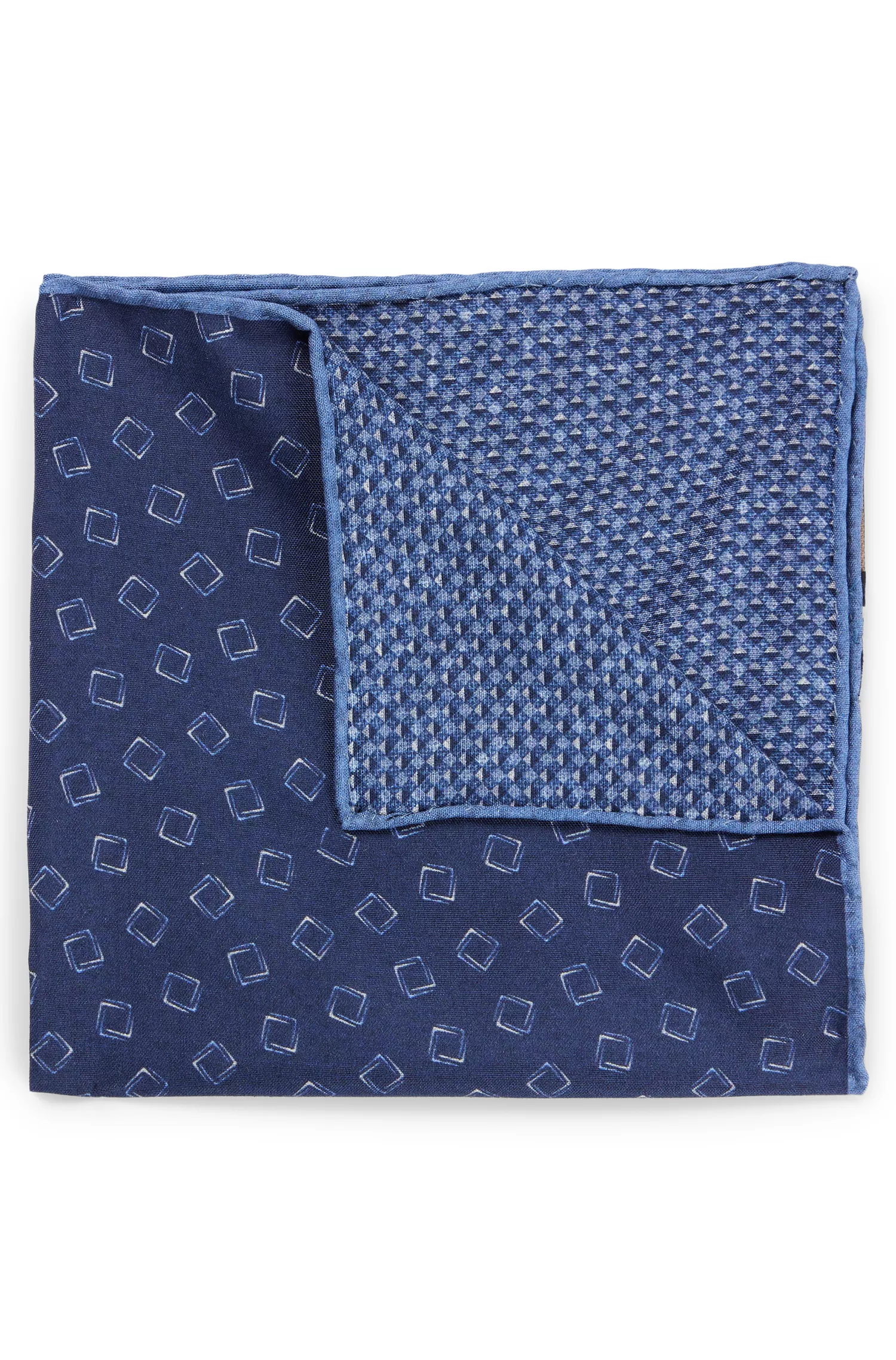 Lenço de bolso dupla face BOSS Camel em seda estampada