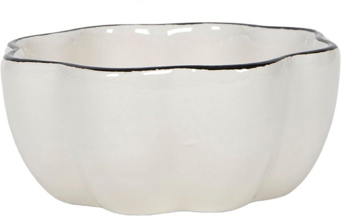Schaal Pompoen wit D 12,2 H 5,3 cm