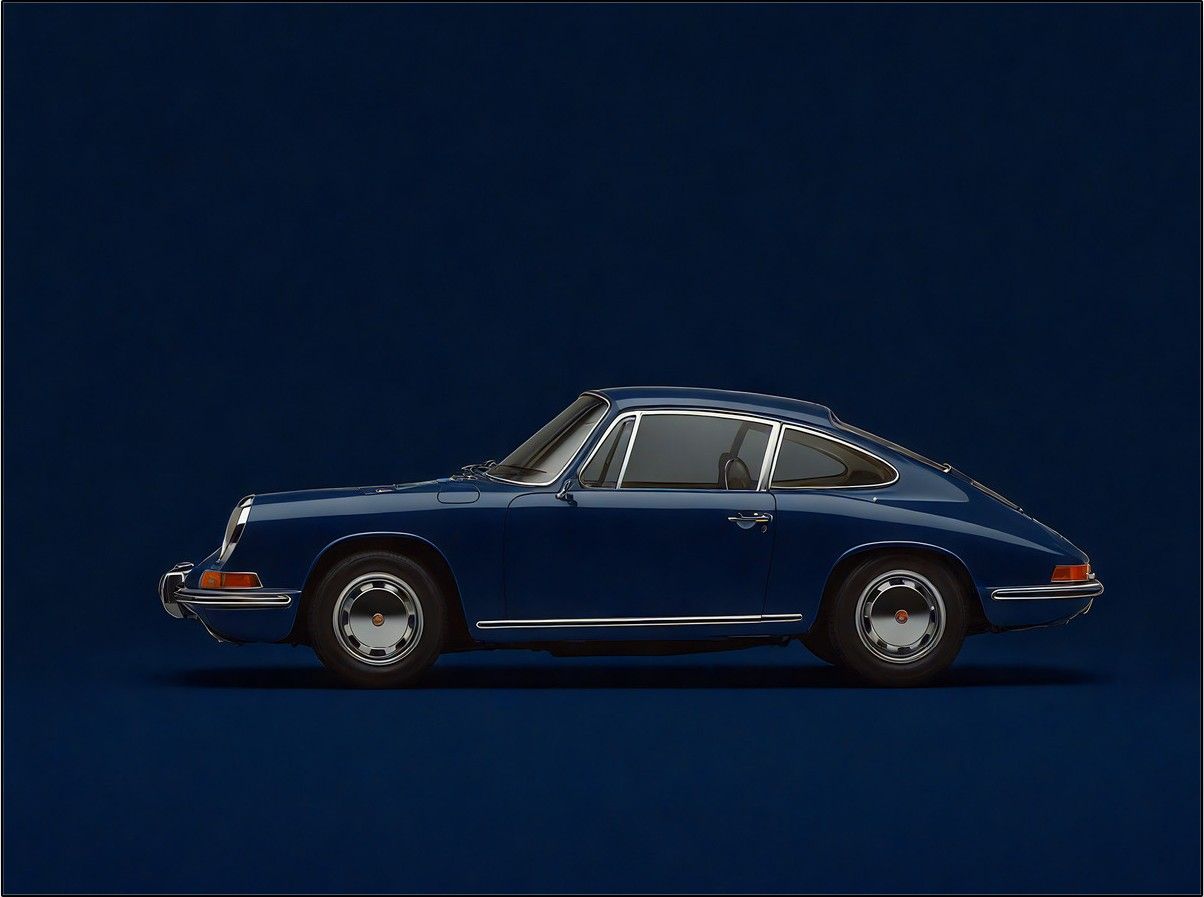 Wandkleed Blue Porsche