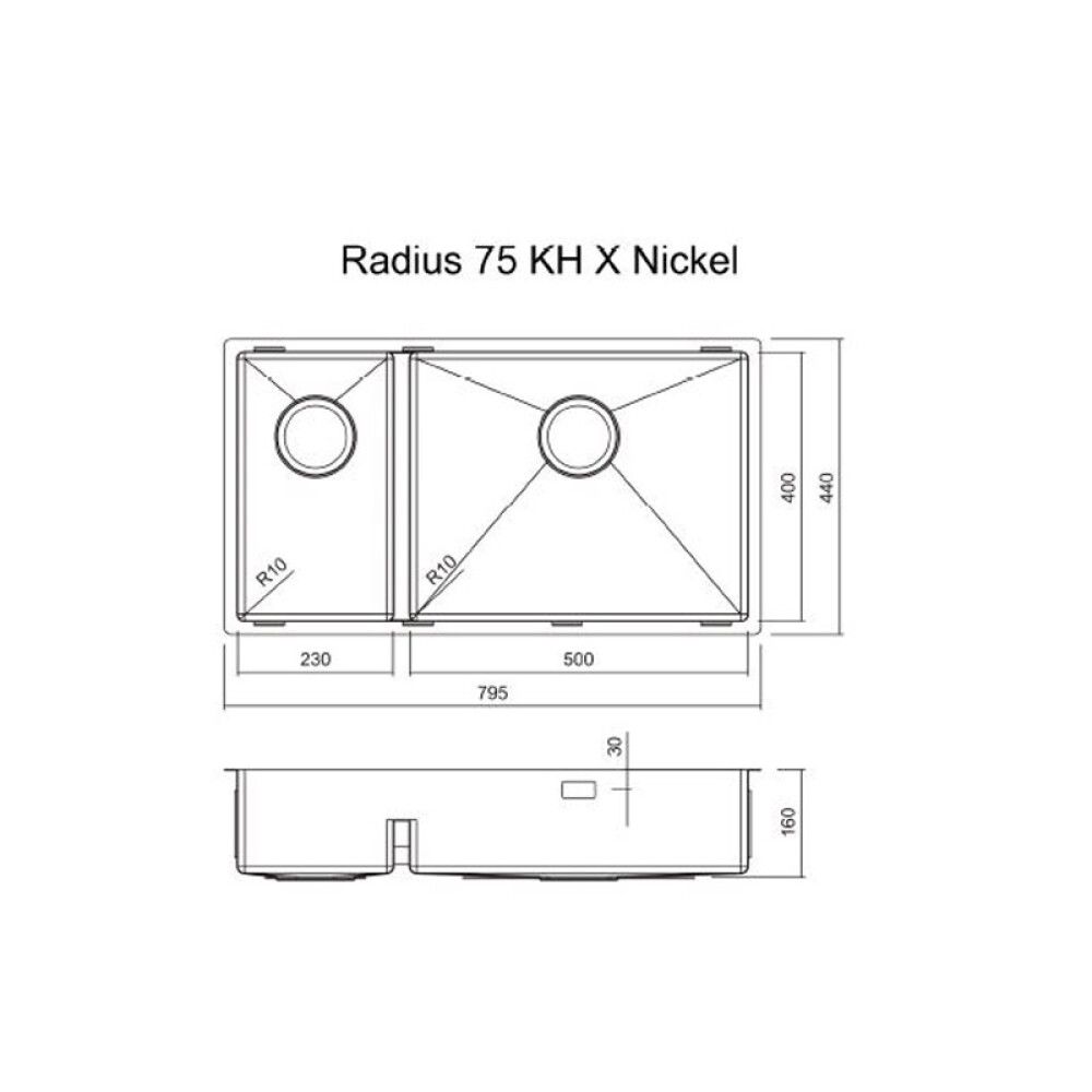 VASKEKUM NORDIC TECH RADIUS 75 KHX NIKKEL