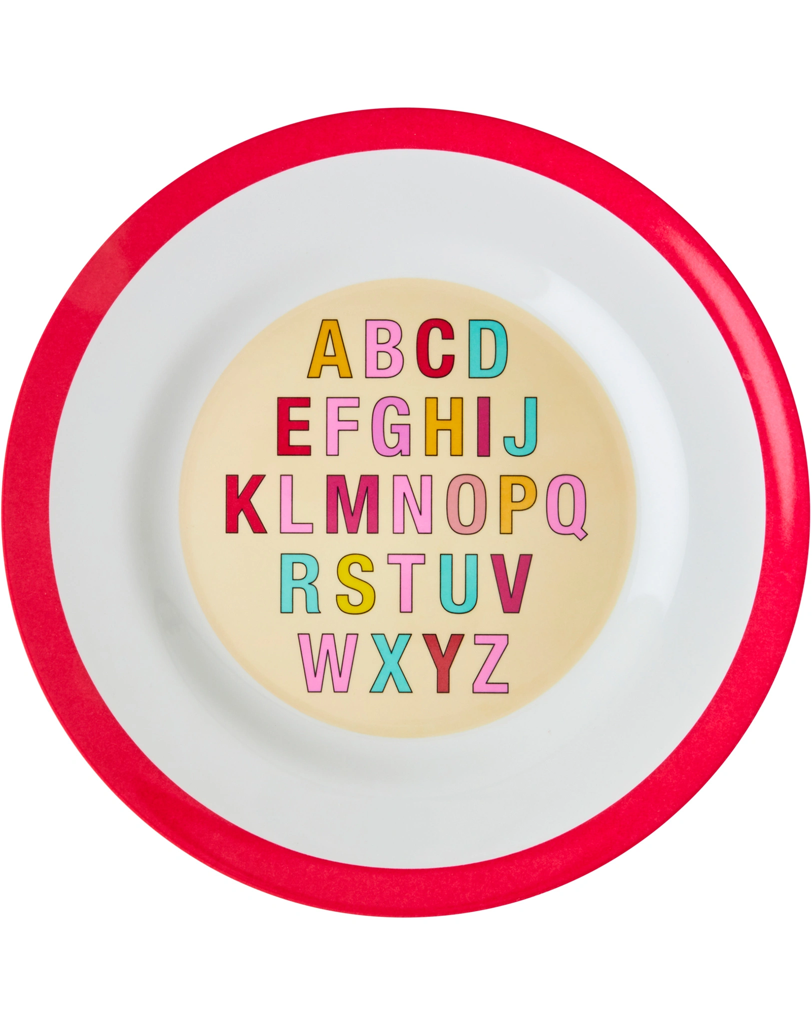 Melamin-Teller ALPHABET in rot