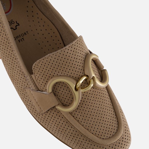 Tamaris Comfort Instappers beige Leer