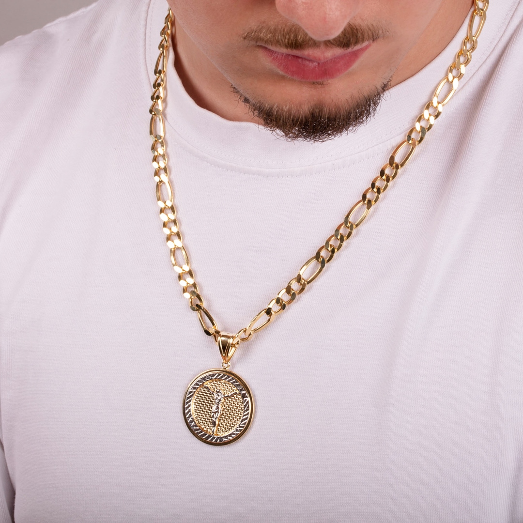 Anhänger 750/18 K Gelbgold Jesus Ø 34mm
