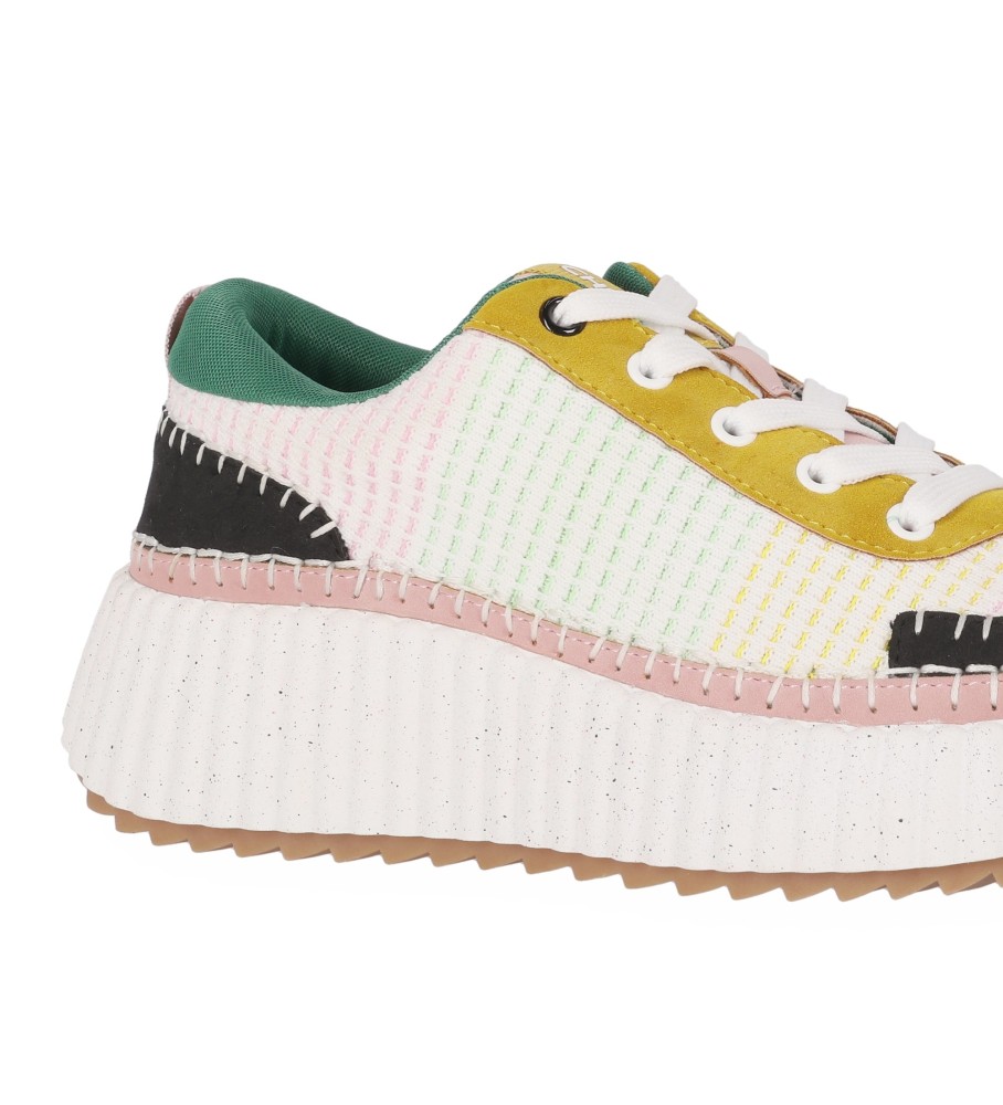 Tênis Chika10 Mow 01, branco e rosa.