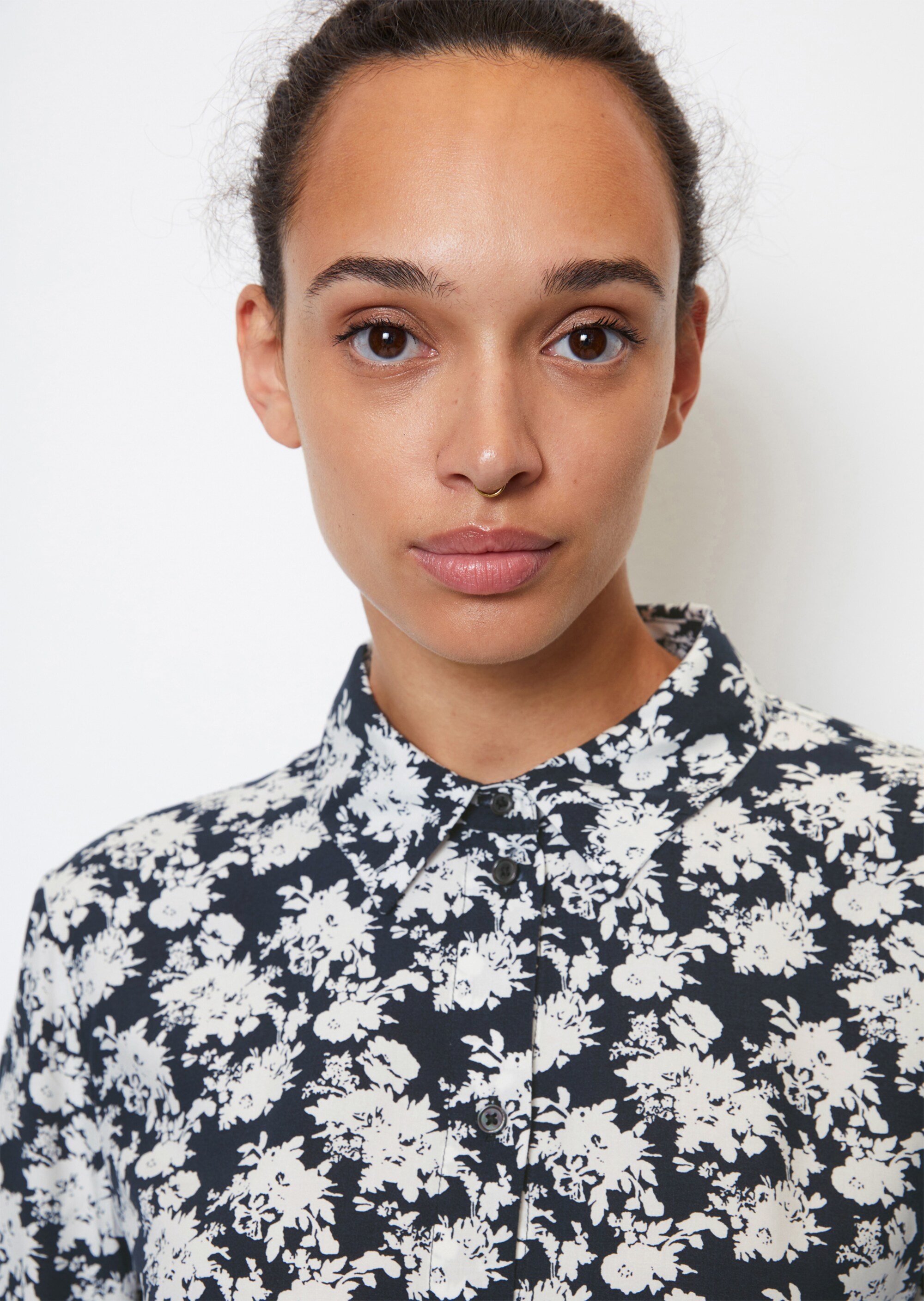 Allover-Print-Bluse regularaus fließender Viskose