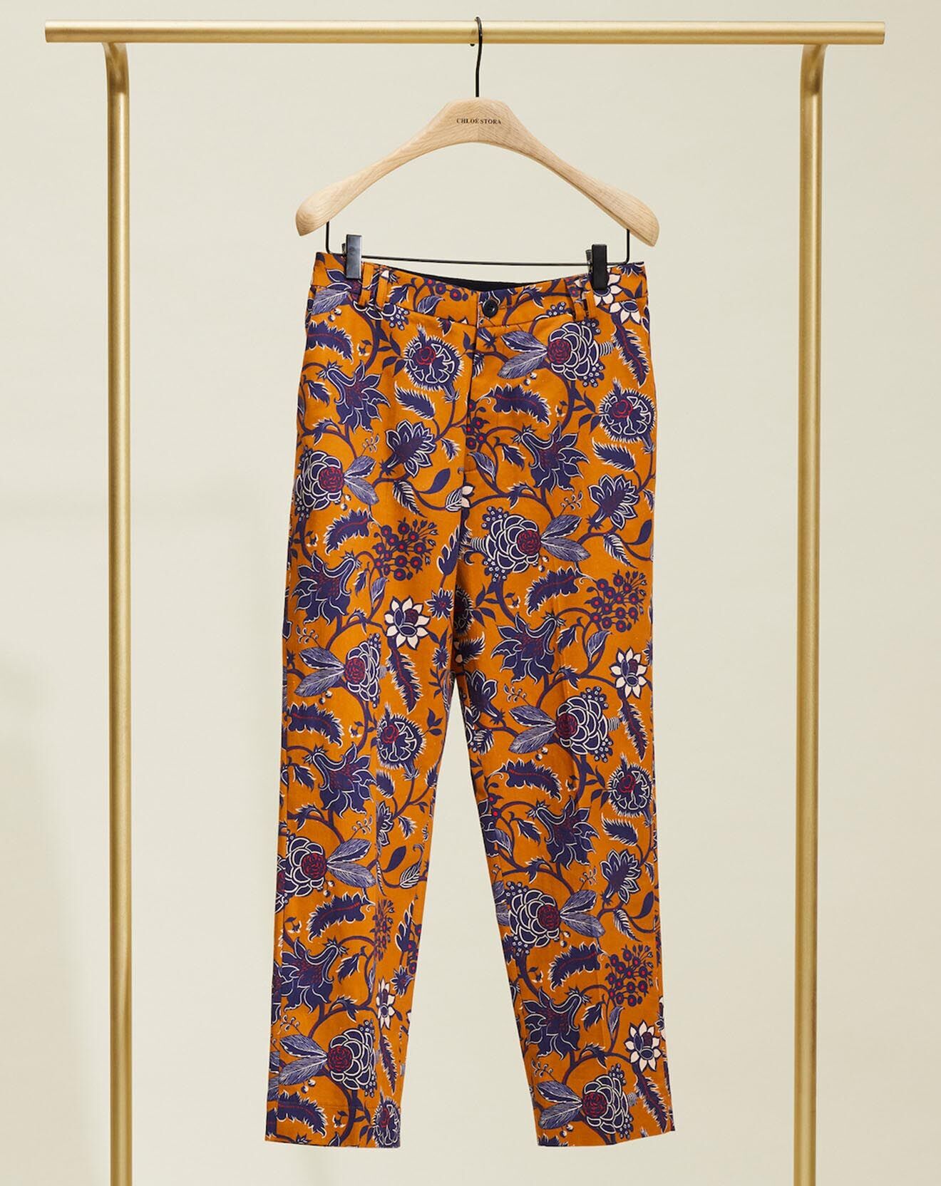 Chloé Stora Pantalon Romeo imprimé camel/marine