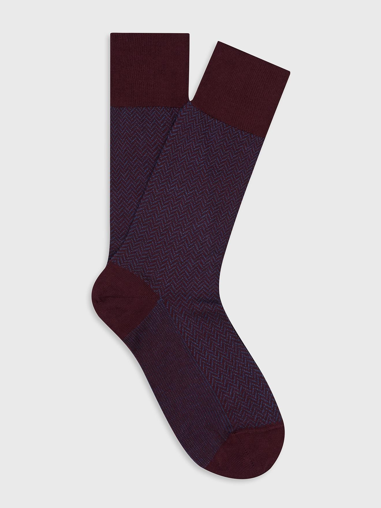 Chaussettes Bart à motif chevron bordeaux