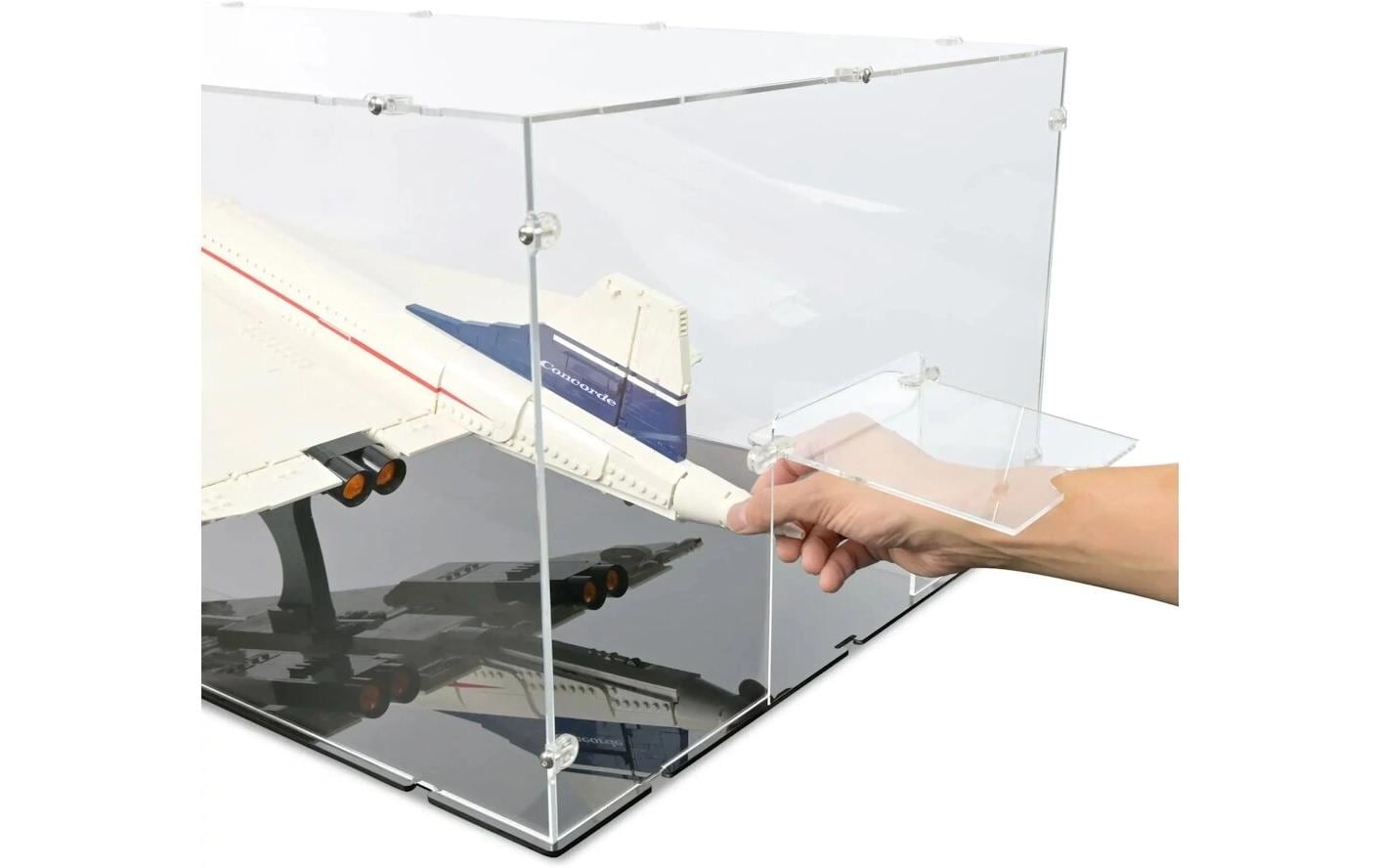 Baukasten Acryl-Display für LEGO 10318 Concorde<br>Acry-Display-Box mit schwarzem Boden