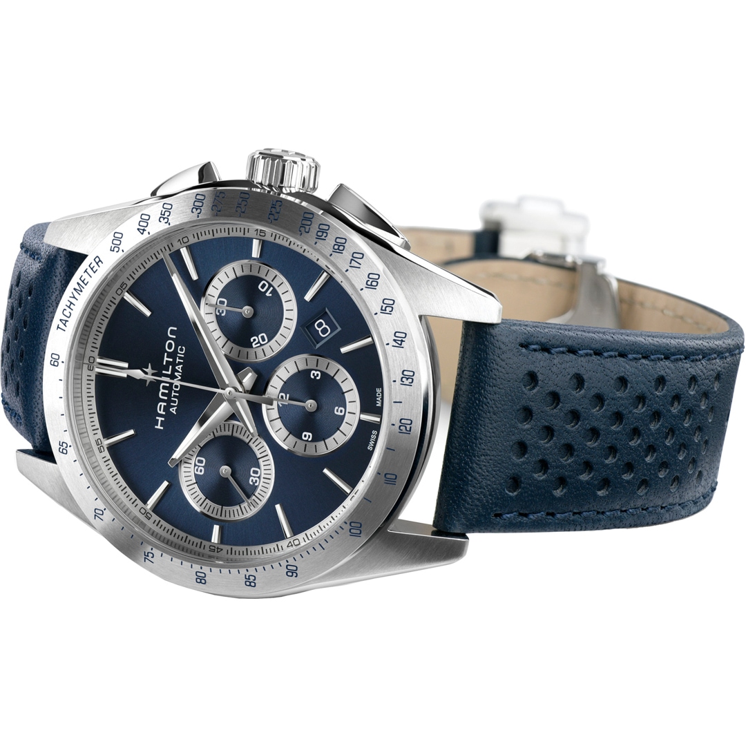 Hamilton Jazzmaster Performer Auto Chrono Blau 42mm