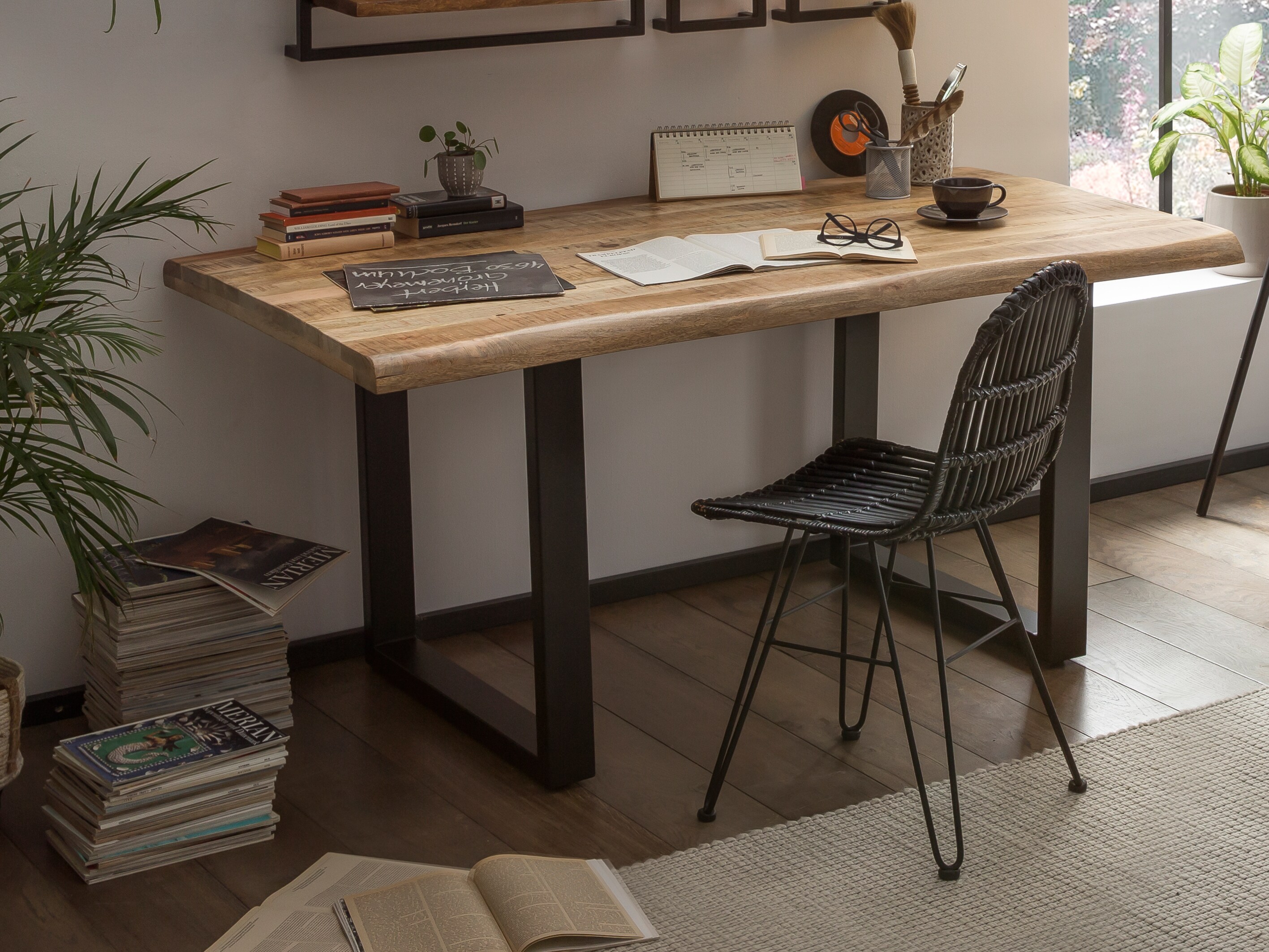 Tisch 240x100 Mango Metall Holztisch Esstisch Speisetisch Küchentisch Esszimmer