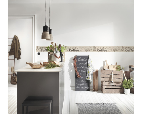 Rand 2662-31 Alleen Randen 9 zelfklevende Stick Up's Espresso beige 5 m x 13,2 cm