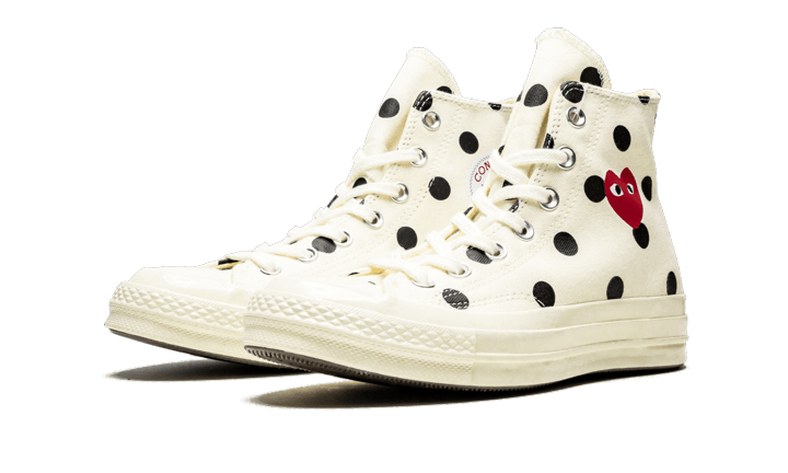 Converse Chuck Taylor All-Star 70s Hi Comme des Garçons PLAY Polka Dot White