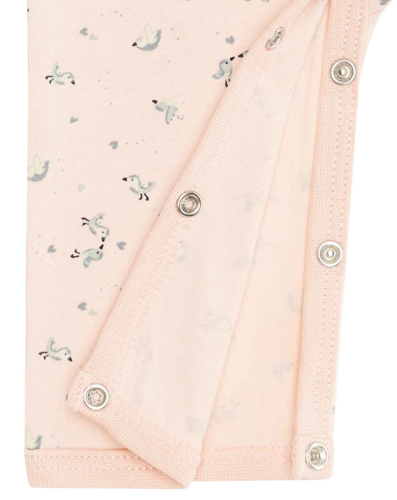 Langarm-Strampler BIRD'S TWITTERING FLOWER in peachy keen