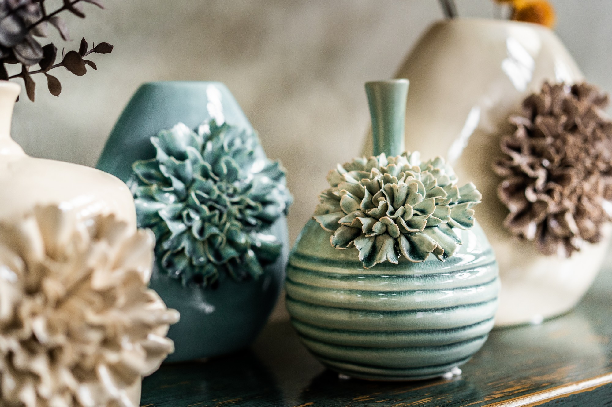 Keramikvase 'Josefine', creme, Ø 10 cm, H 12 cm von fischer's lagerhaus
