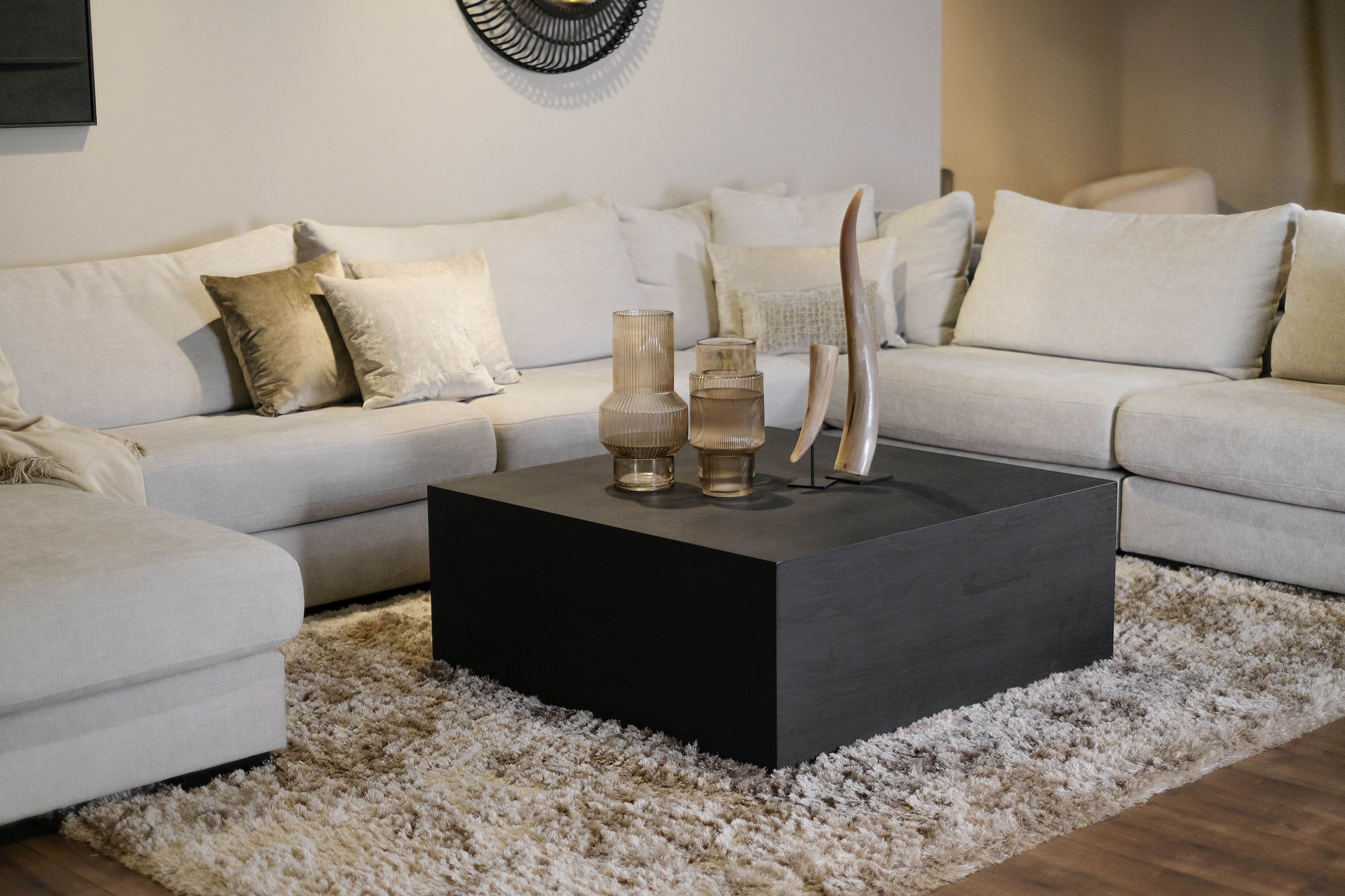 Salontafel zwart Felix B100 x D100 x H40 cm