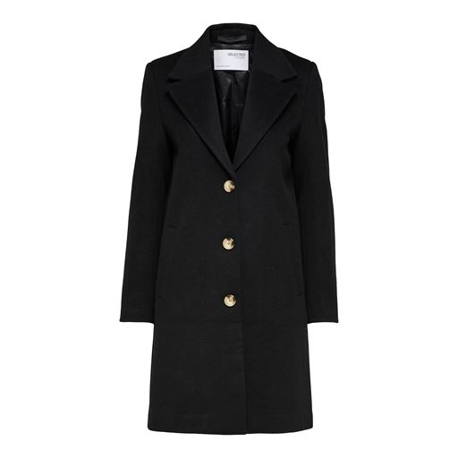 Selected Femme New Sasja Uldfrakke, black, 40