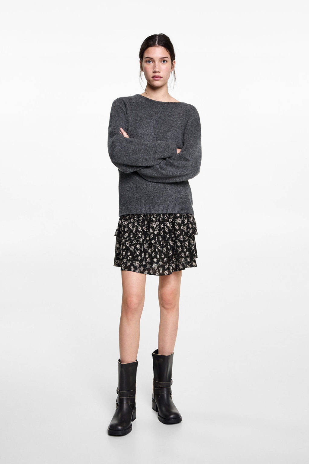 MANGO TEEN strokenrok zwart