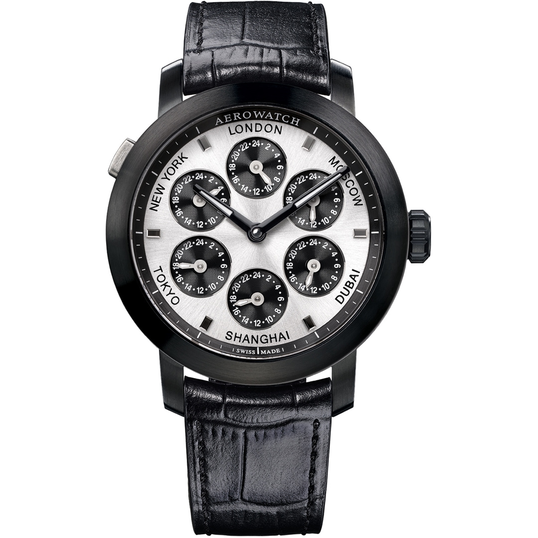 Aerowatch Renaissance 7 Time Zones Schwarz