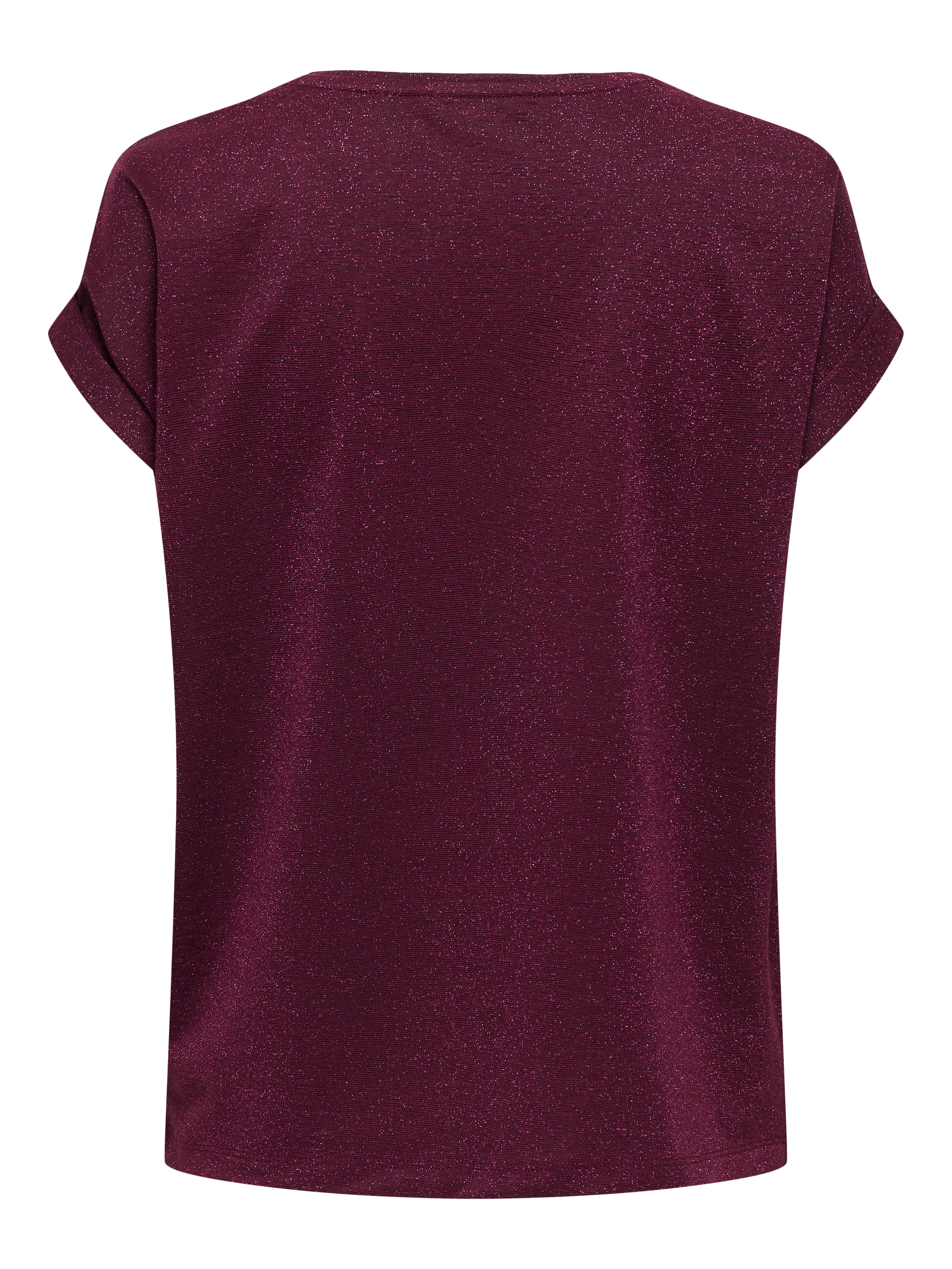 ONLY CARMAKOMA Kurzarmshirt »CARMOSTER GLITTER S/S TOP JRS NOOS«, leicht glitzernde Optik