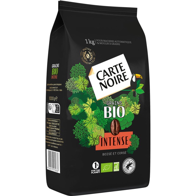 Café en grains Carte Noire Bio Intense - paquet de 1 kg