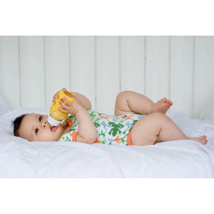 lifefactory Babyflasche aus Glas in banana 120ml