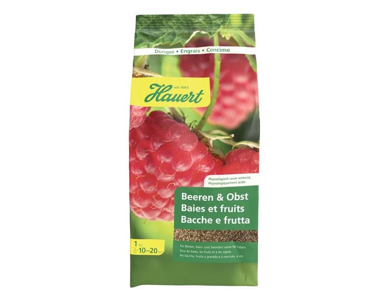 Hauert Dünger für Beere und Obst, 1 kg Organisch-mineralischer Beeren- und Obstdünger