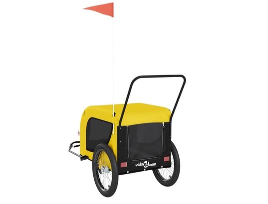 VIDAXL - Remorque de vélo pour animaux de compagnie jaune et noir
