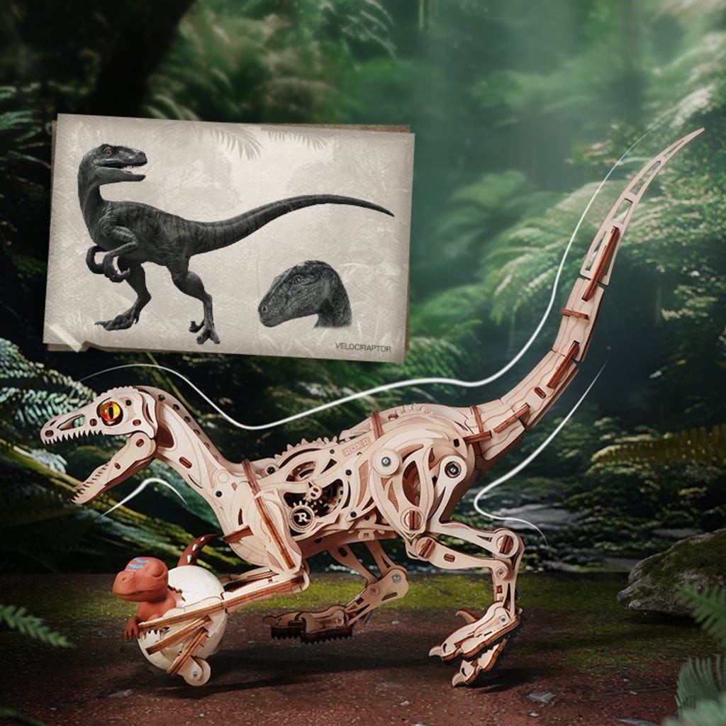 ROKR  Velociraptor    3D Holzpuzzle: Wenn Mechanik zum Raubtier wird