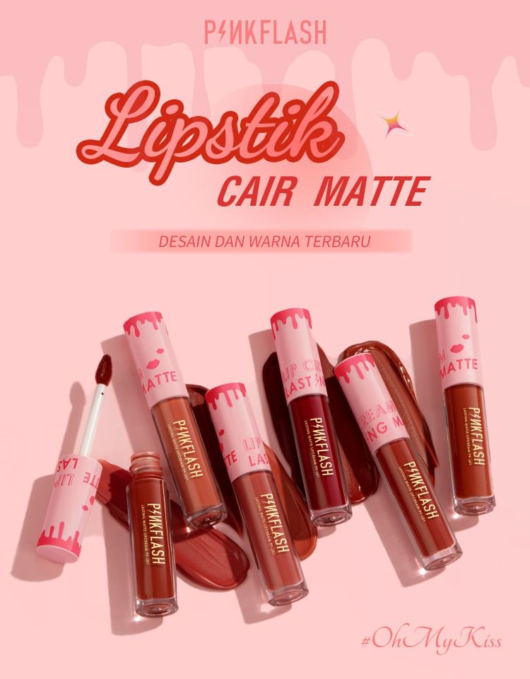 PINKFLASH - Heet blijvende matte lippencrème - 6 kleuren