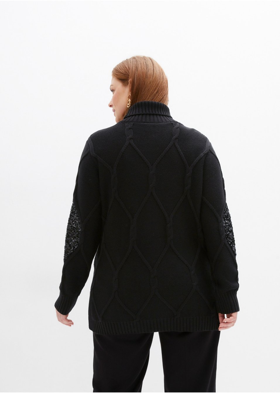 Pull en maille torsadée avec paillettes