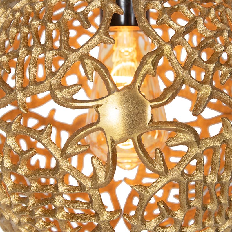 Art deco hanglamp goud rond 3-lichts - Maro