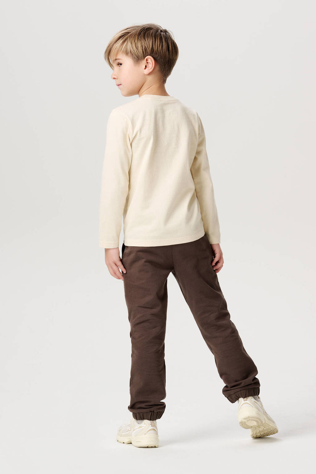 Noppies longsleeve Haveri met printopdruk ecru/oranje