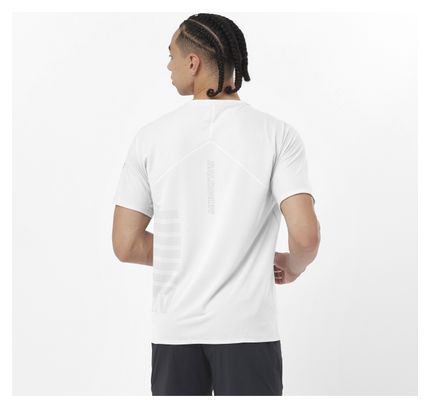 Maillot manches courtes Salomon Sense Aero Graphic Blanc/Gris Homme
