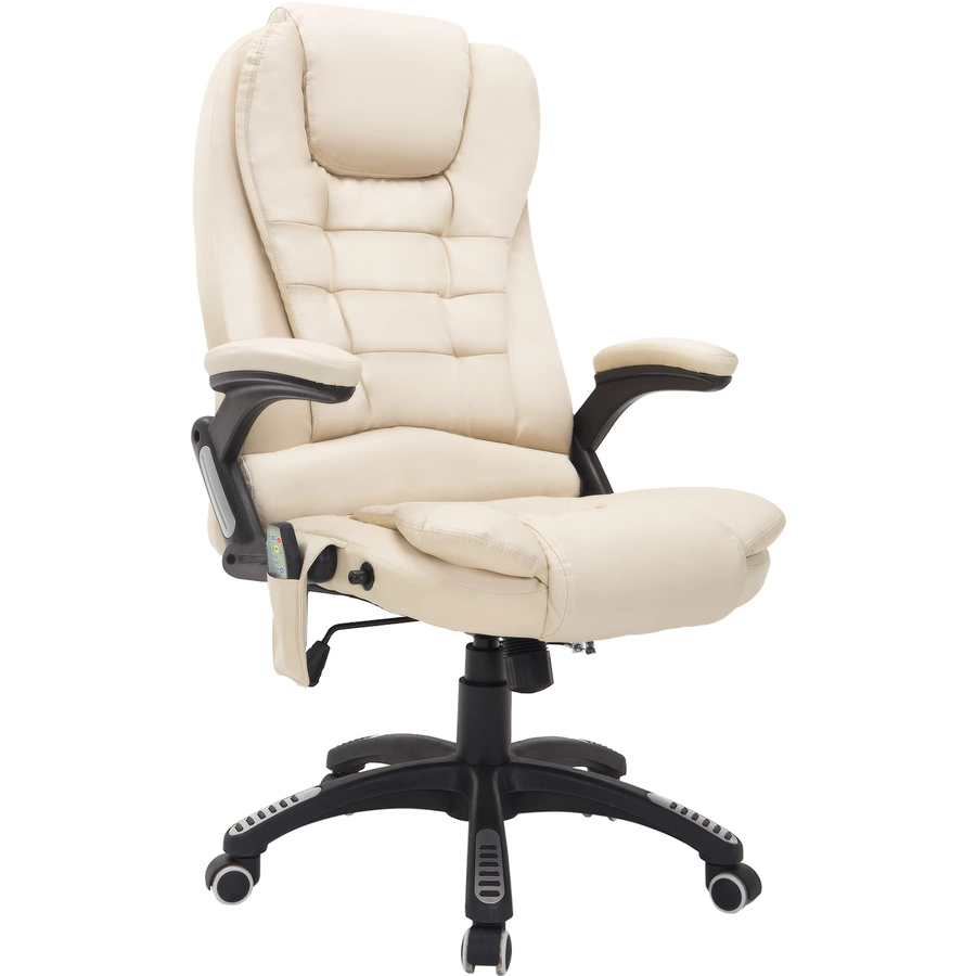 HOMCOM Bürosessel  Chefsessel mit Massagefunktion creme