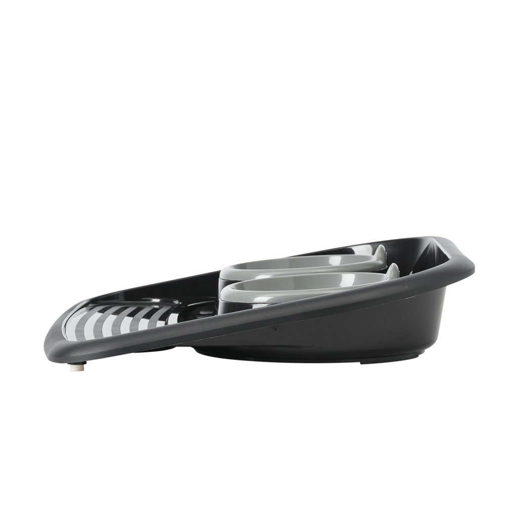 Plateau repas 2 x 300 ml, noir pour chien ou chat